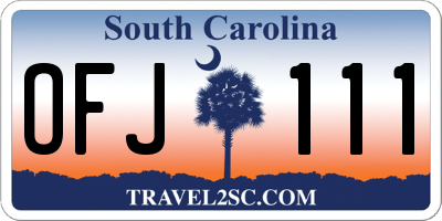 SC license plate OFJ111