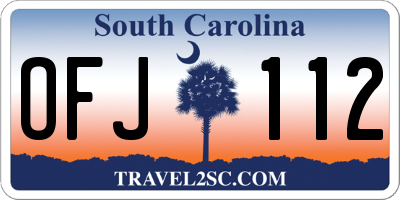 SC license plate OFJ112