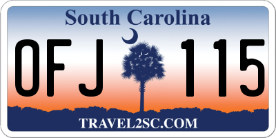 SC license plate OFJ115