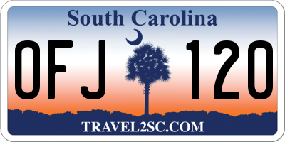 SC license plate OFJ120
