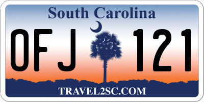 SC license plate OFJ121