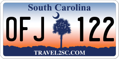 SC license plate OFJ122