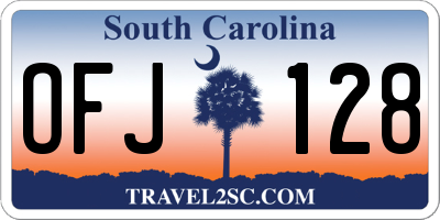 SC license plate OFJ128