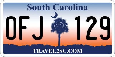 SC license plate OFJ129
