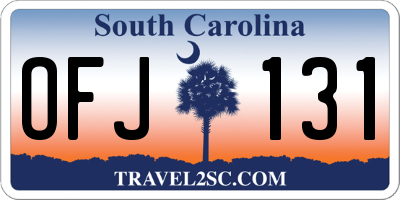 SC license plate OFJ131