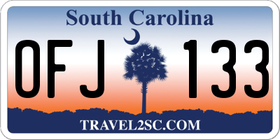 SC license plate OFJ133
