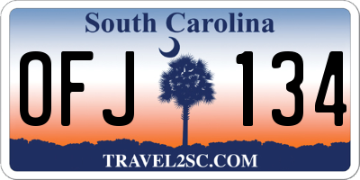 SC license plate OFJ134