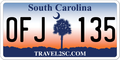 SC license plate OFJ135