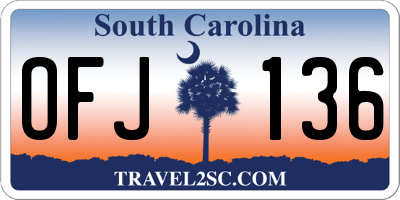 SC license plate OFJ136