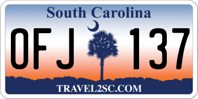 SC license plate OFJ137