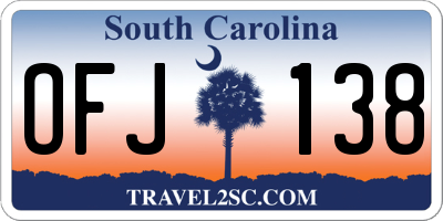 SC license plate OFJ138