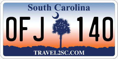 SC license plate OFJ140