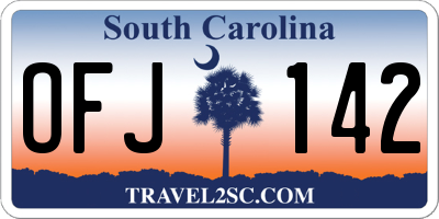 SC license plate OFJ142
