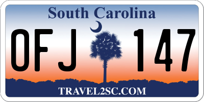 SC license plate OFJ147