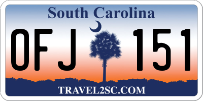 SC license plate OFJ151