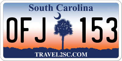 SC license plate OFJ153