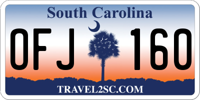 SC license plate OFJ160