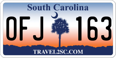 SC license plate OFJ163