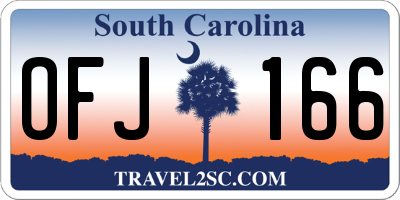 SC license plate OFJ166