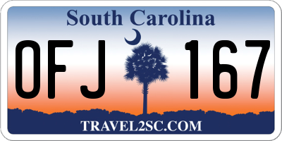 SC license plate OFJ167