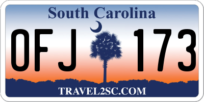 SC license plate OFJ173