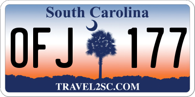 SC license plate OFJ177