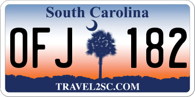 SC license plate OFJ182