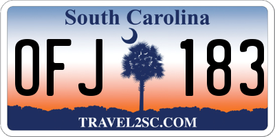 SC license plate OFJ183