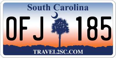 SC license plate OFJ185
