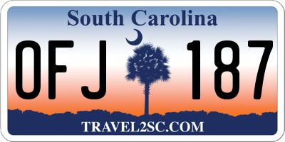 SC license plate OFJ187