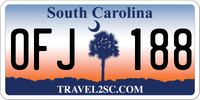 SC license plate OFJ188