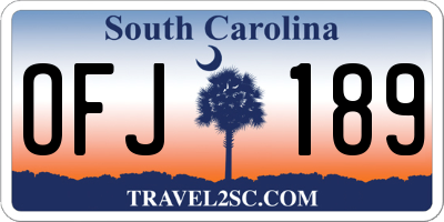 SC license plate OFJ189