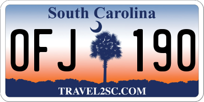 SC license plate OFJ190