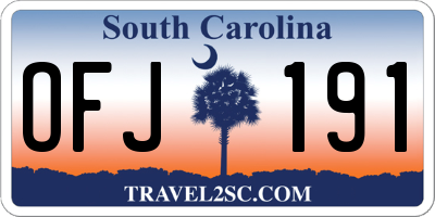 SC license plate OFJ191