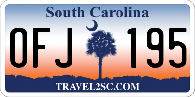 SC license plate OFJ195