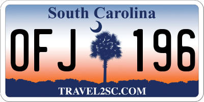 SC license plate OFJ196