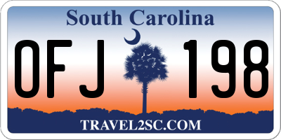 SC license plate OFJ198