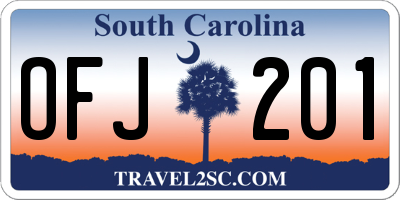 SC license plate OFJ201