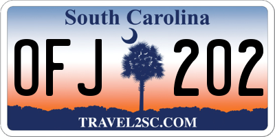 SC license plate OFJ202