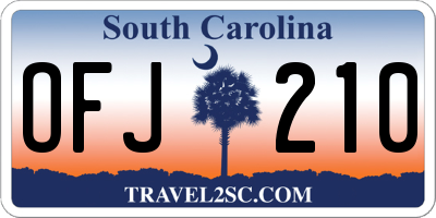 SC license plate OFJ210