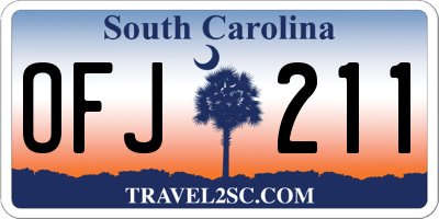SC license plate OFJ211