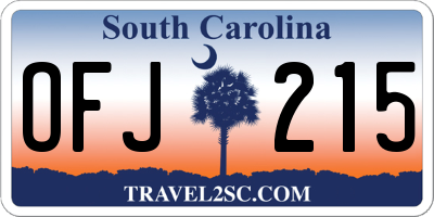 SC license plate OFJ215