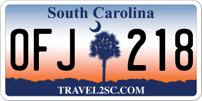 SC license plate OFJ218