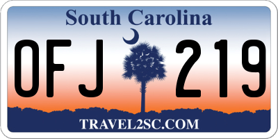 SC license plate OFJ219