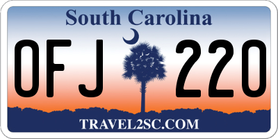 SC license plate OFJ220