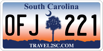 SC license plate OFJ221