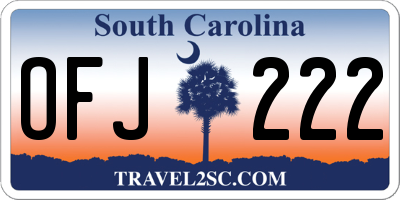 SC license plate OFJ222