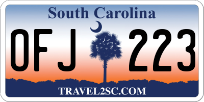 SC license plate OFJ223