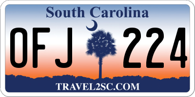 SC license plate OFJ224