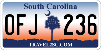 SC license plate OFJ236